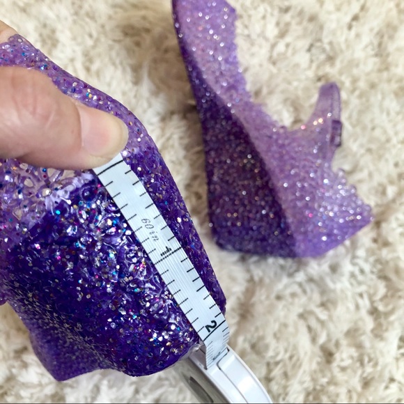 ☘️3/$25 SALE! Sparkly Comfy Cute Low Wedge Jellies - Picture 5 of 9